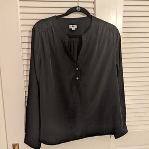 J. Crew Black Blouse with Button Detail